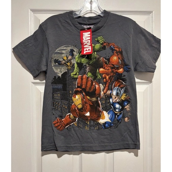 NWT Marvel Comics Avengers Superhero Graphic Shirt Thor Spider-Man Iron Medium - Picture 4 of 4